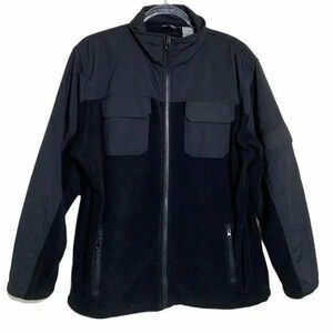 Snozu M black Sherpa/nylon zip‎ performance jacket